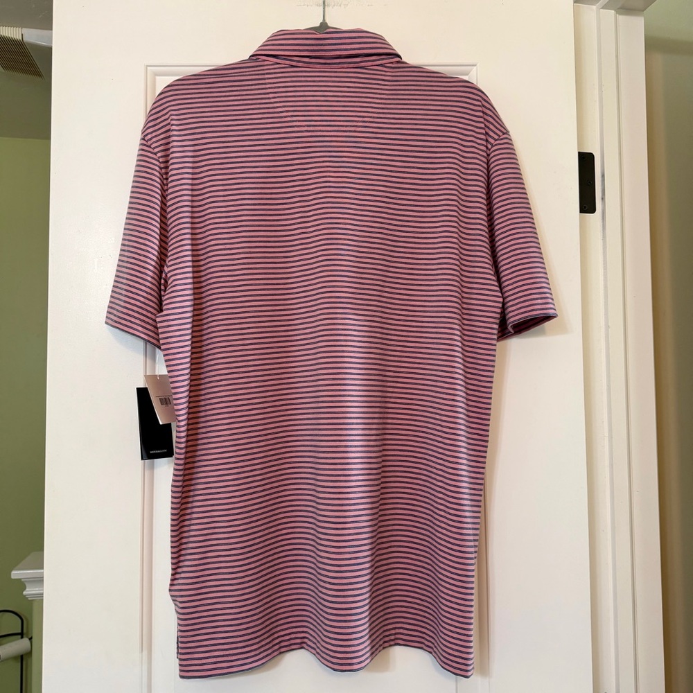 Rails Merced Golf Polo Shirt Mens Size Large Hibiscus Mirage Stripe NWT - Picture 5 of 16